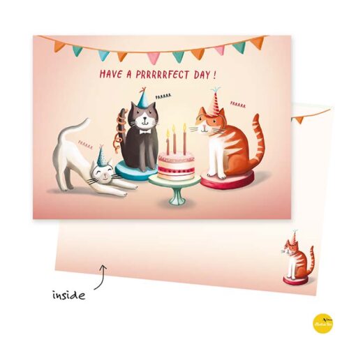 Wenskaart | Feestje Katten - Afbeelding 2