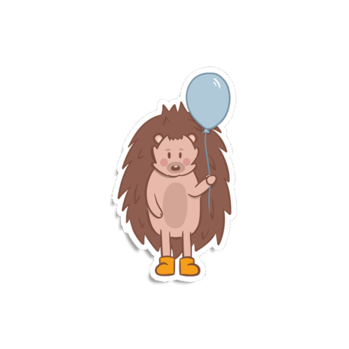 Vinyl Sticker | Edgar met een ballon