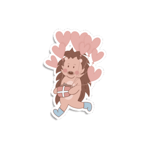 Vinyl Sticker | Edgar met hartjesballonnen
